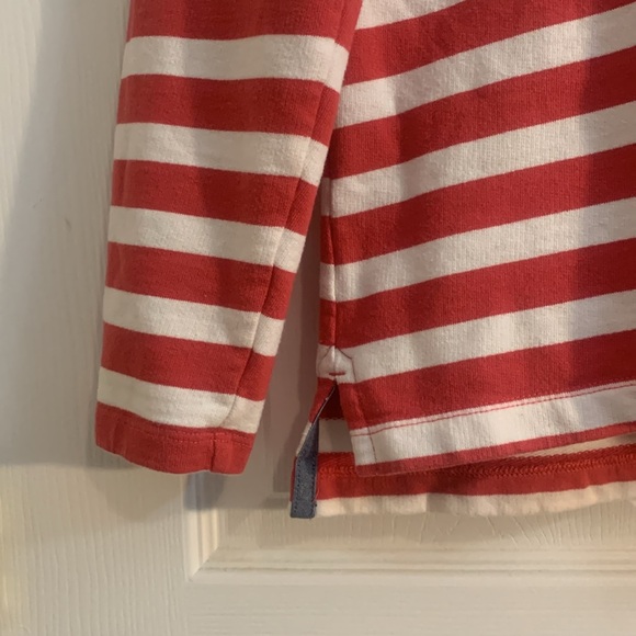 L.L.Bean Rugby Henley Women’s Medium Pullover red blue stripes shirt - Picture 5 of 10